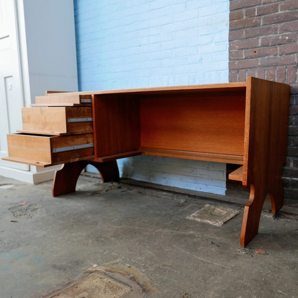 vintage houten bureau