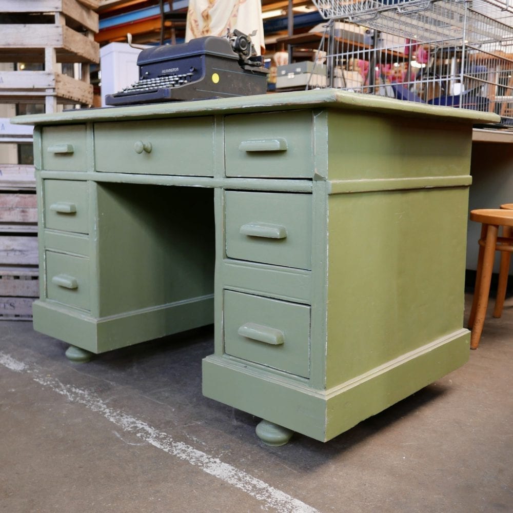 Groen houten bureau