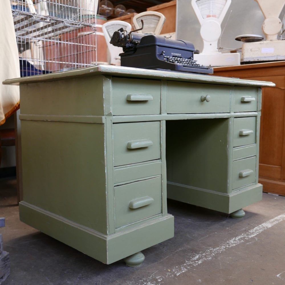 Groen houten bureau