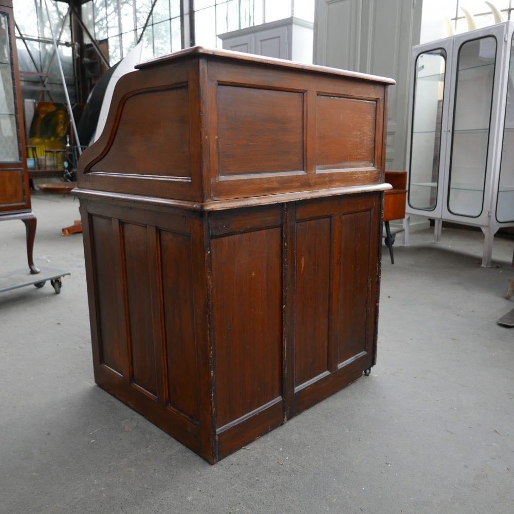 houten secretaire met rolklep