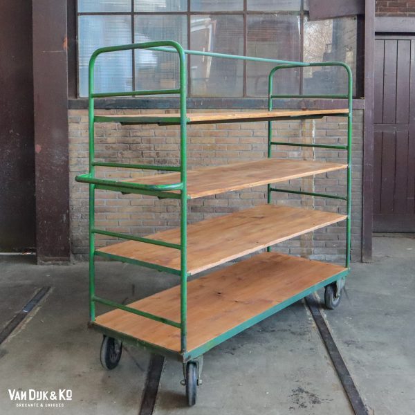 Groen industrieel rek/trolley