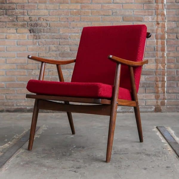 Rode vintage fauteuil