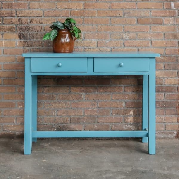 Brocante blauwe sidetable