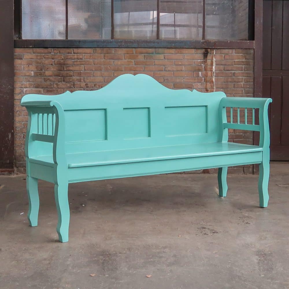 Turquoise brocante bank