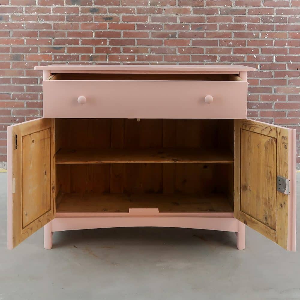 Brocante roze dressoir - Afbeelding 3