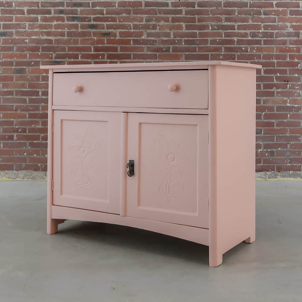 Brocante roze dressoir - Afbeelding 2